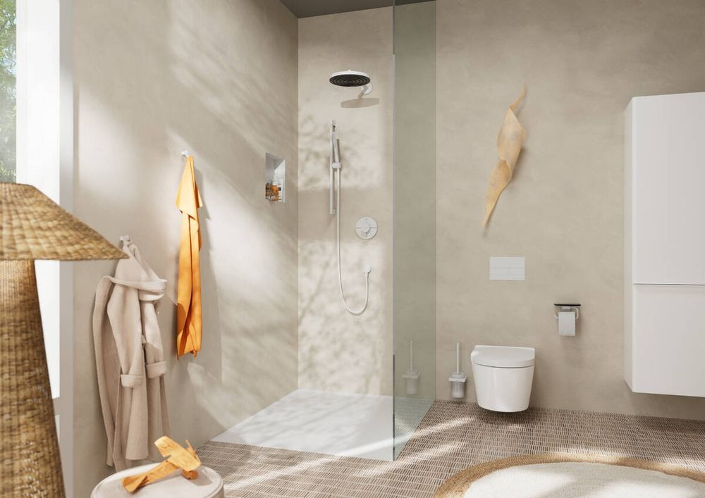 Верхний душ &Oslash;260 мм Hansgrohe Pulsify, 1 вид струи (цвет - белый матовый) 24140700 24140700 &mdash; фото в Esantehnika