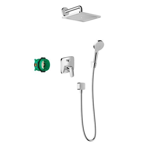 Душевая система скрытого монтажа Hansgrohe Crometta E 240 (цвет - хром) 27957000 27957000 &mdash; фото в Esantehnika