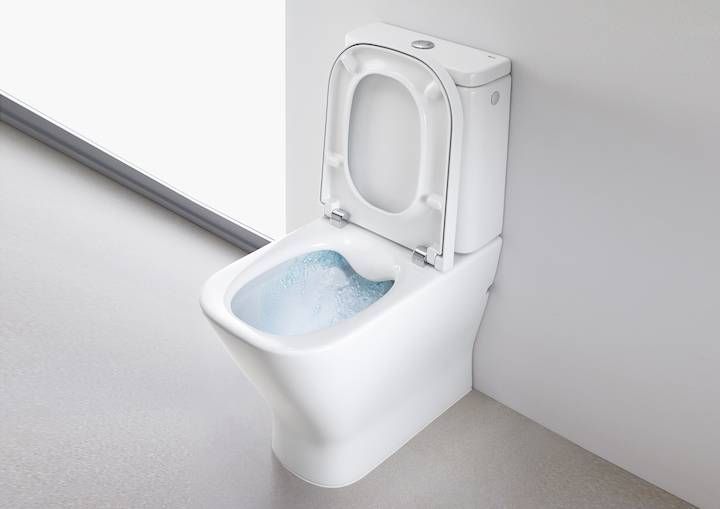 Унитаз-компакт, Rimless (безободковый) Roca The Gap с сиденьем Soft Close A34D738000 A34D738000 &mdash; фото в Esantehnika