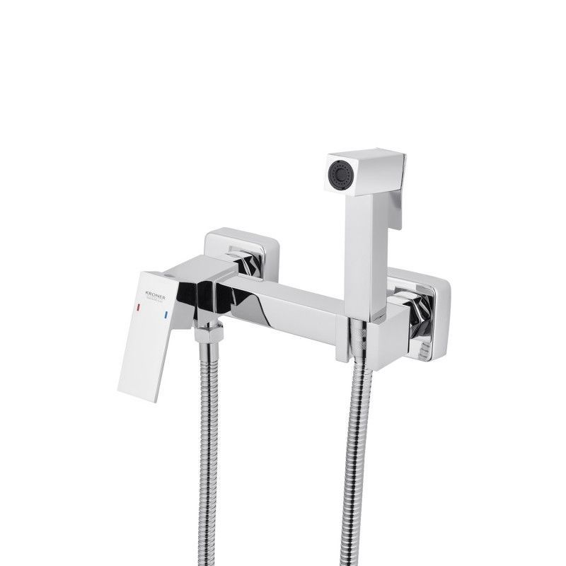 Смеситель для биде Kroner KRP Edelstahl Kubus - CHR052 с гигиеническим душем CV031896 CV031896 &mdash; фото в Esantehnika