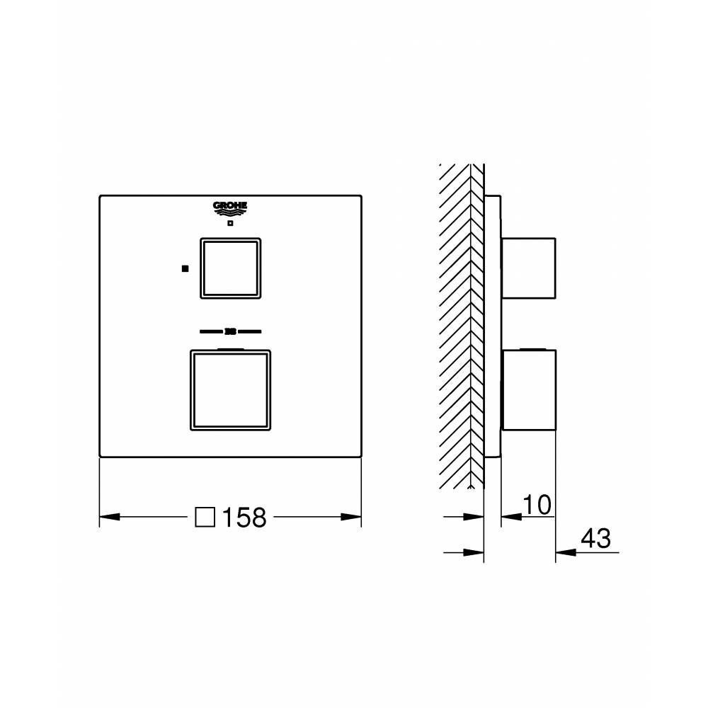 Термостат для душу Grohe Grohtherm Cube 24153000 24153000 &mdash; фото в Esantehnika