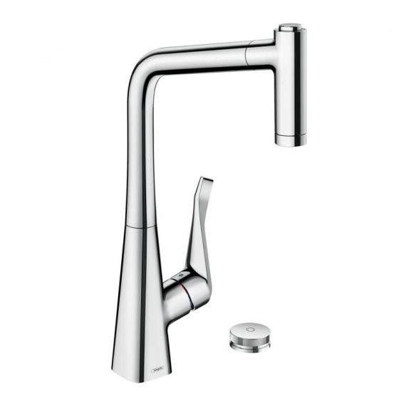 Змішувач для кухні Hansgrohe Metris Select 320 2jet, sBox (колір - хром), з витяжним душем 73806000 73806000 &mdash; фото в Esantehnika