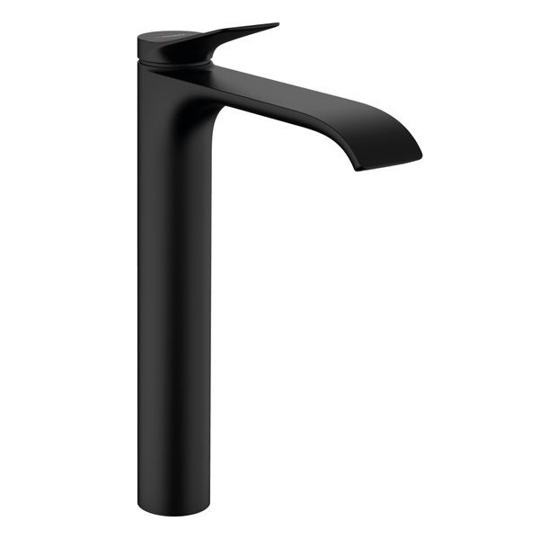 Смеситель для раковины высокий Hansgrohe Vivenis (цвет - чёрный матовый), с донным клапаном 75040670 75040670 &mdash; фото в Esantehnika