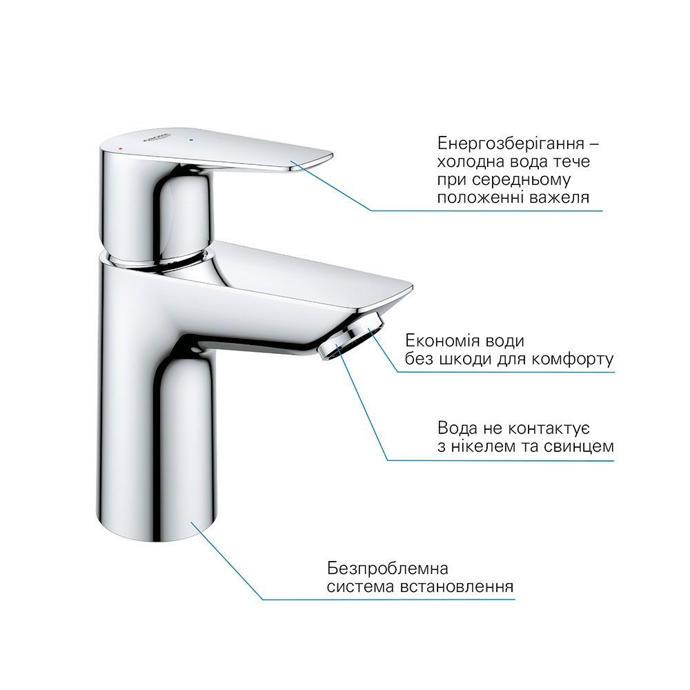 Комплект смесителей для душа Grohe QuickFix Start Edge ColdStart (цвет - хром) UA202502SE UA202502SE &mdash; фото в Esantehnika
