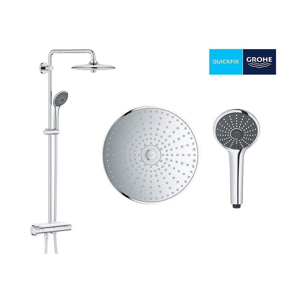 Душова система з термостатом Grohe QuickFix Vitalio Joy Shower System (колір - хром) 26403001 26403001 &mdash; фото в Esantehnika