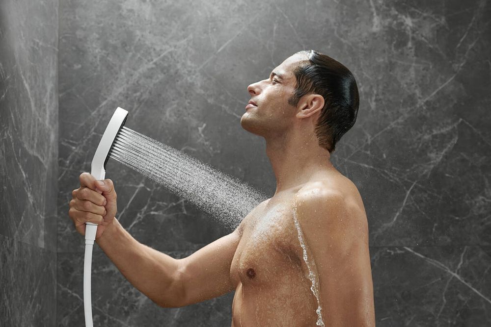 Лійка для душу Hansgrohe Rainfinity EcoSmart (колір - білий матовий/чорний), 3 види струменя 26865700 26865700 &mdash; фото в Esantehnika