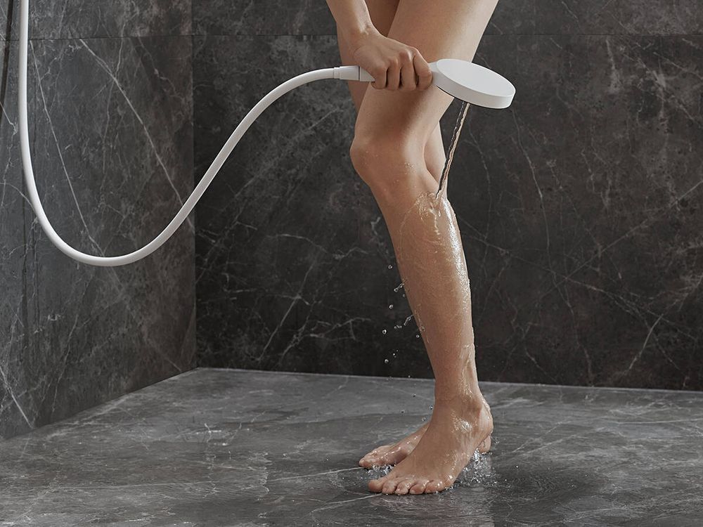 Лійка для душу Hansgrohe Rainfinity EcoSmart (колір - білий матовий/чорний), 3 види струменя 26865700 26865700 &mdash; фото в Esantehnika