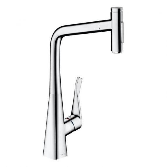 Змішувач для кухні Hansgrohe Metris Select M71 320 2jet, sBox (колір - хром), з витяжним душем 73816000 73816000 &mdash; фото в Esantehnika