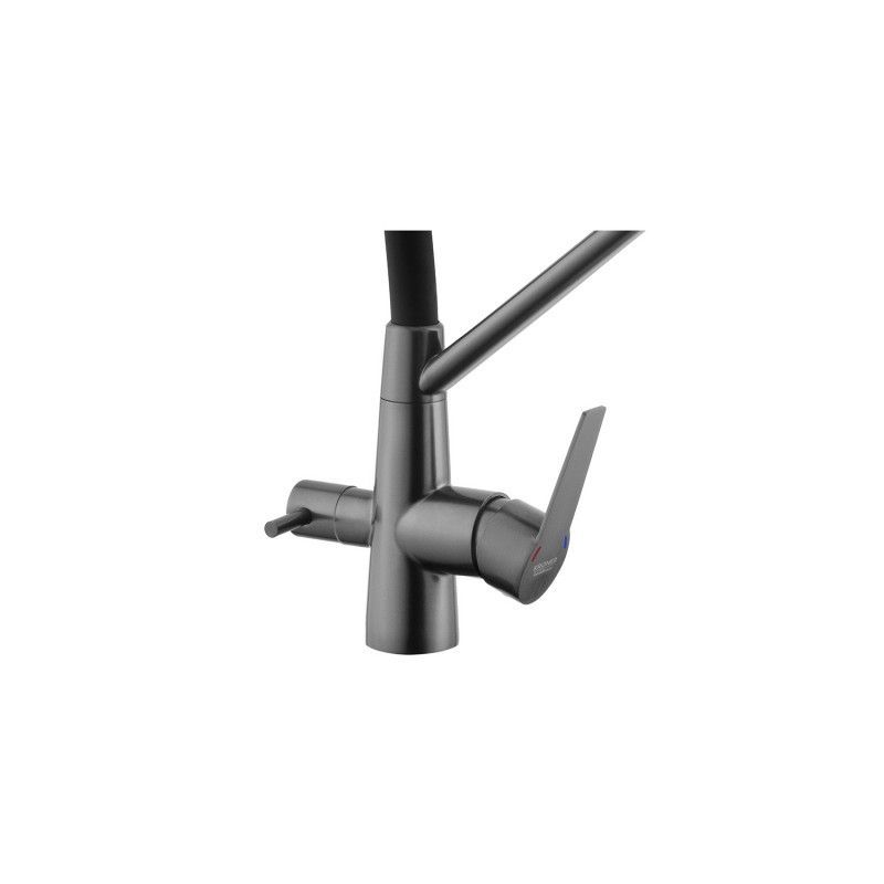 Смеситель для кухни с подключением к фильтру Kroner KRP Edelstahl Klassisch PVD03817BLK (CV031898) CV031898 &mdash; фото в Esantehnika