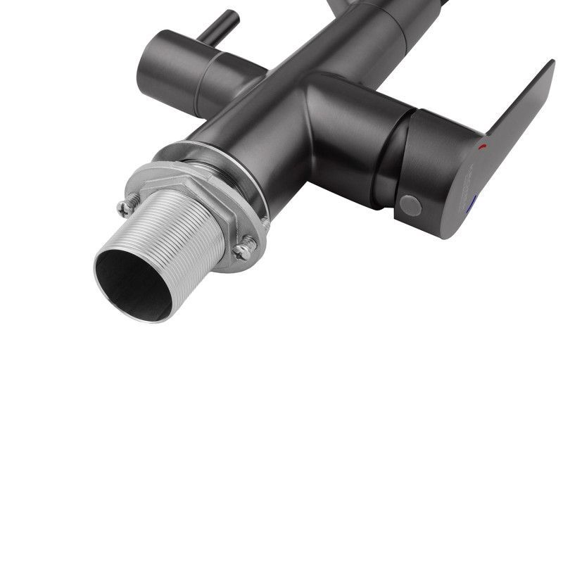 Смеситель для кухни с подключением к фильтру Kroner KRP Edelstahl Klassisch PVD03817BLK (CV031898) CV031898 &mdash; фото в Esantehnika