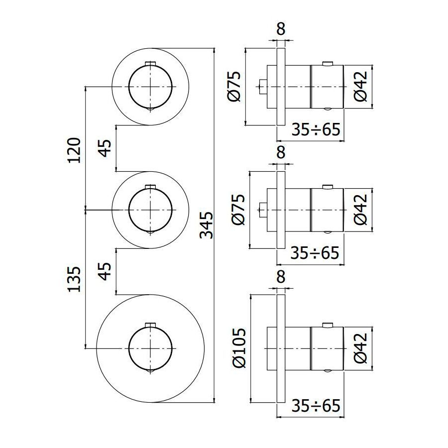 Термостат для душа/ванны Paffoni Modular Box (цвет - хром) MDE018CR MDE018CR &mdash; фото в Esantehnika