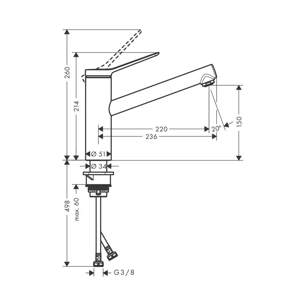Кухонный смеситель Hansgrohe Zesis M33 (цвет - чёрный матовый) 74802670 74802670 &mdash; фото в Esantehnika