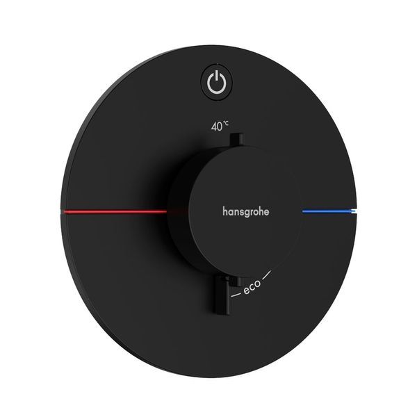 Термостат на 1 споживач Hansgrohe ShowerSelect Comfort S (колір - чорний матовий) 15553670 15553670 &mdash; фото в Esantehnika