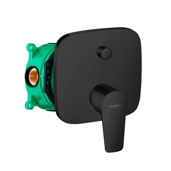 Смеситель для душа Hansgrohe Talis E (цвет - чёрный матовый) в комплекте со встраиваемой частью Ibox universal 71745670+01800180 71745670+01800180 &mdash; фото в Esantehnika