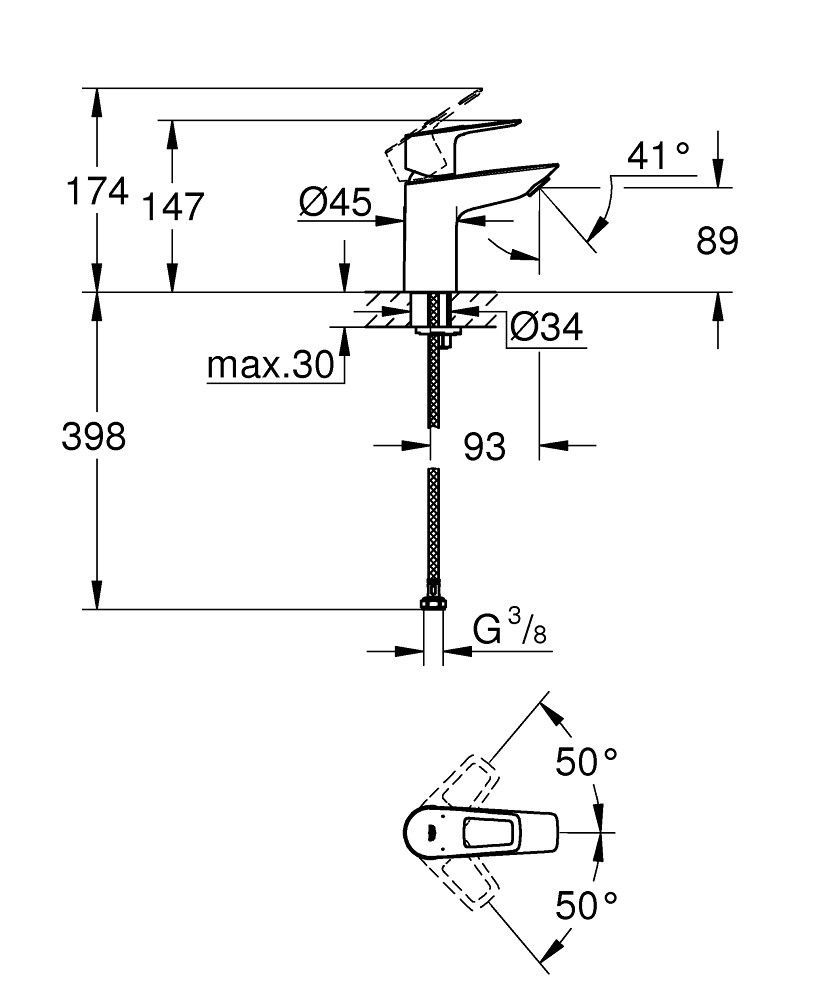 Набор смесителей 3 в 1 GROHE BAU LOOP NEW UA123220S0 UA123220S0 &mdash; фото в Esantehnika